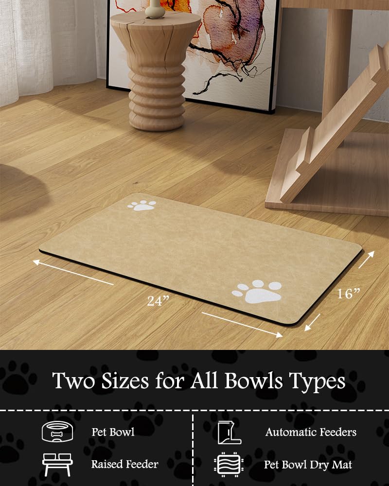 PADOOR multipurpose beige mat suitable for bowls and feeders