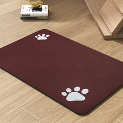 PADOOR pet feeding mat absorbent surface captures spills and keeps floors clean.