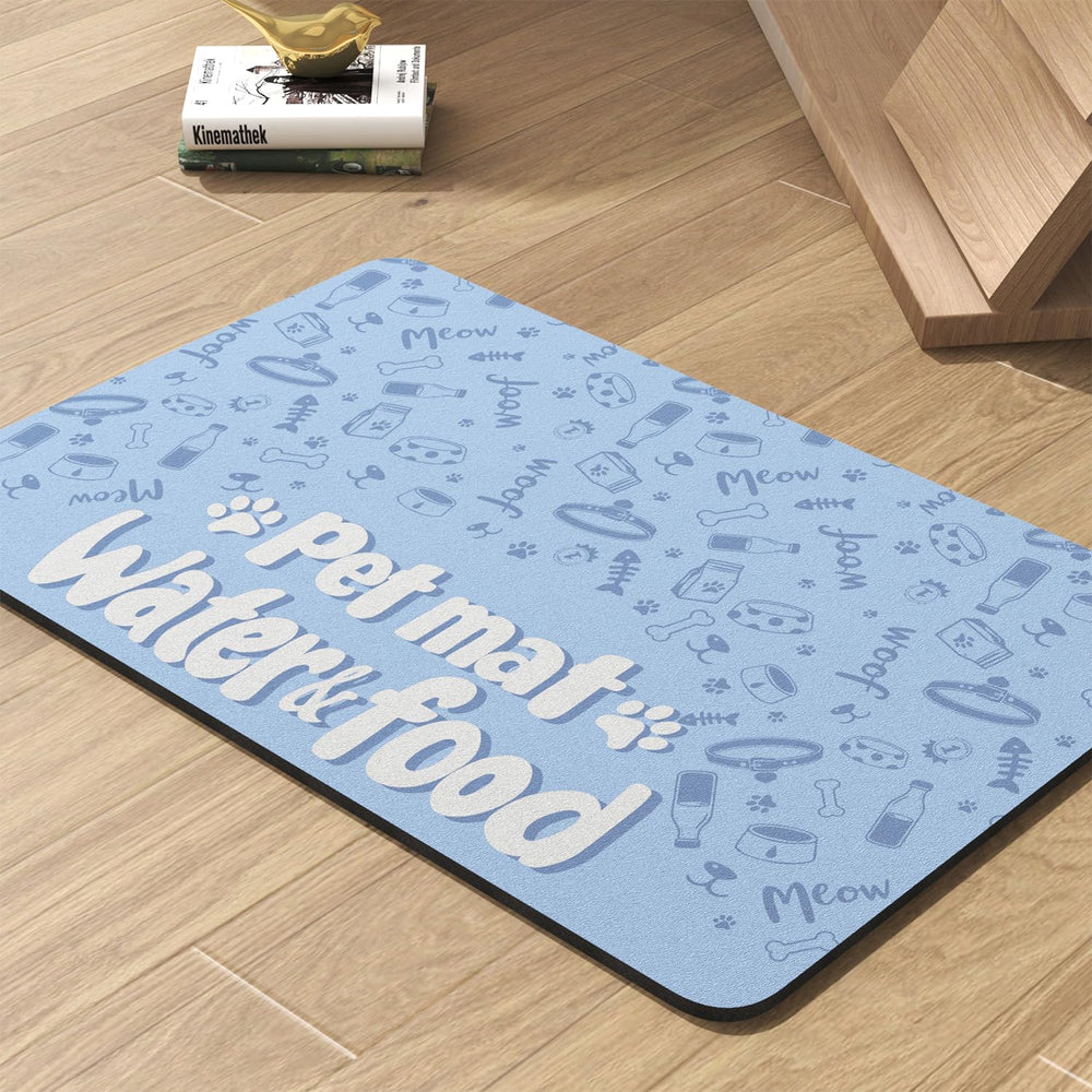 PADOOR pet feeding mat top view shows absorbent surface for mess-free meals.