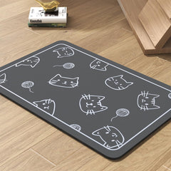 PADOOR pet feeding mat absorbs spills to keep floors clean during meals.