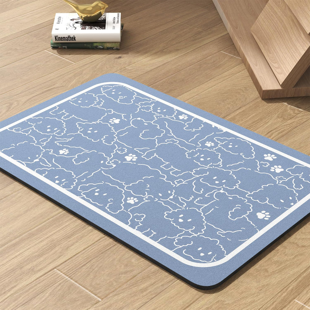 PADOOR pet feeding mat absorbent keeps spills contained and floors clean.