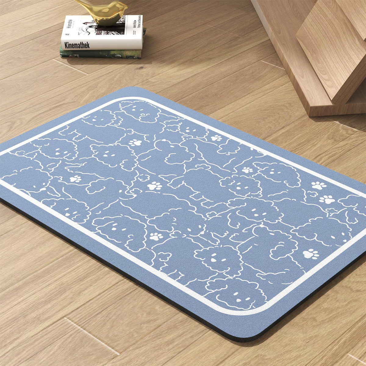 PADOOR pet feeding mat absorbent keeps spills contained and floors clean.
