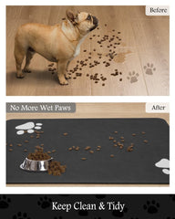PADOOR pet feeding mat anti-slip rubber backing holds mats in place.