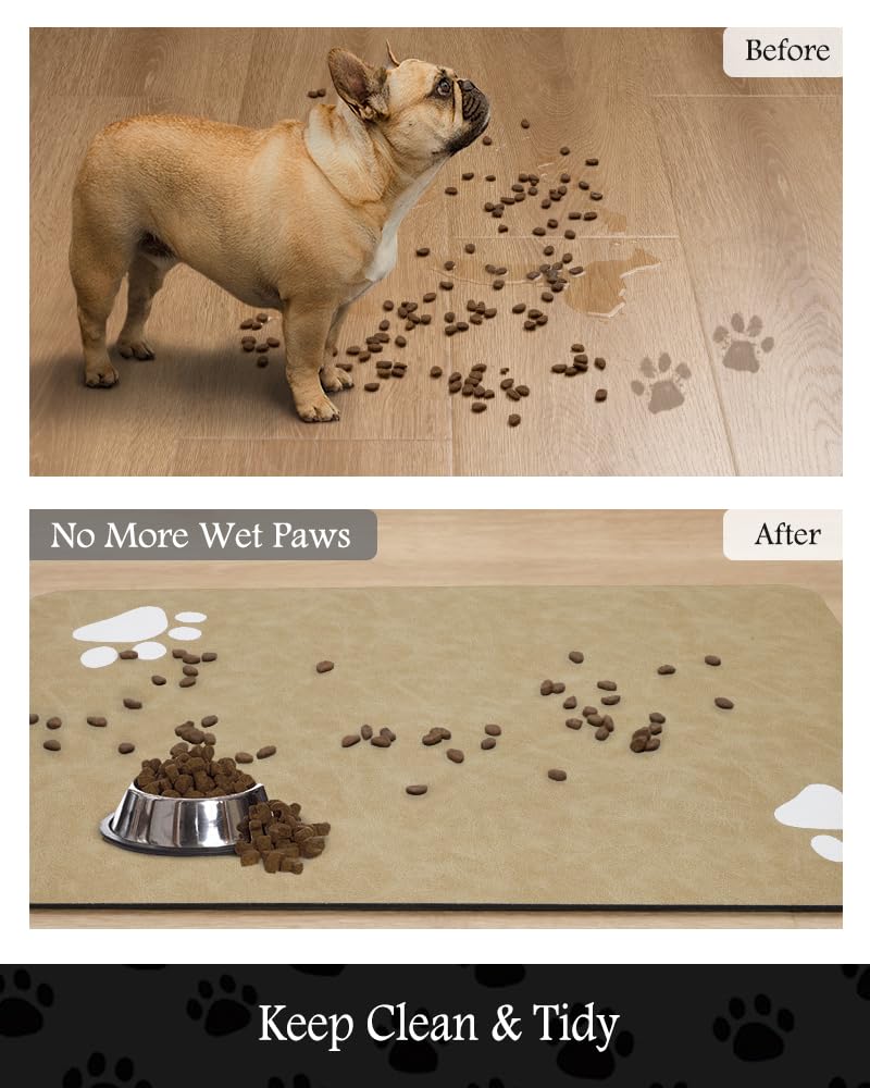 PADOOR beige 23x34 mat on floor protects floors from spills.