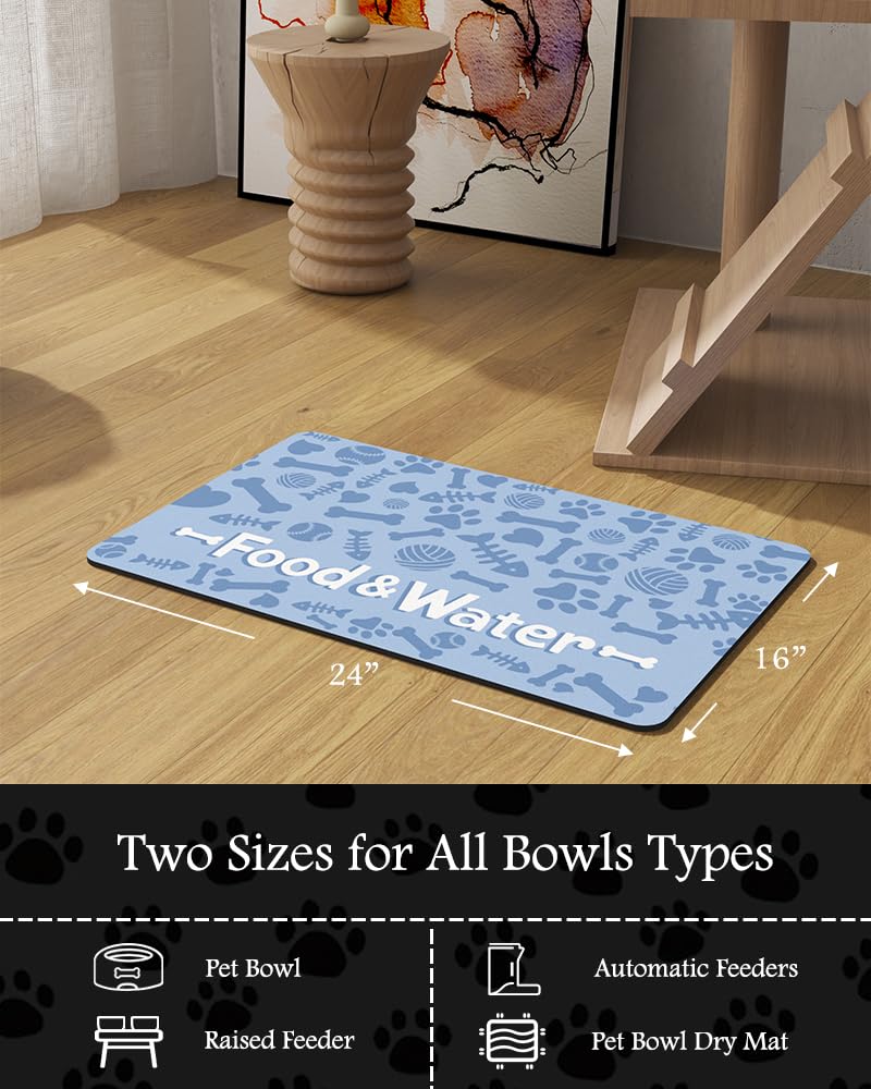 PADOOR pet-feeding-mat ideal for bowls and dispensers with messy drinkers