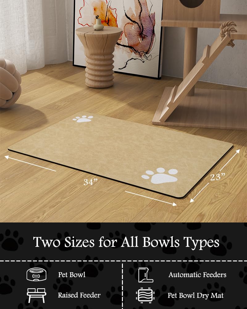 PADOOR pet mat provides anti-leakage protection during meals.