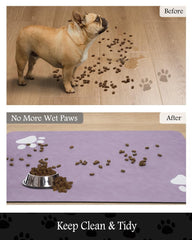 PADOOR mat features a non-slip backing to prevent sliding during feeding