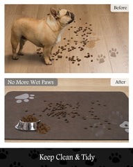 PADOOR absorbent mat dries quickly, keeping paws dry after meals.