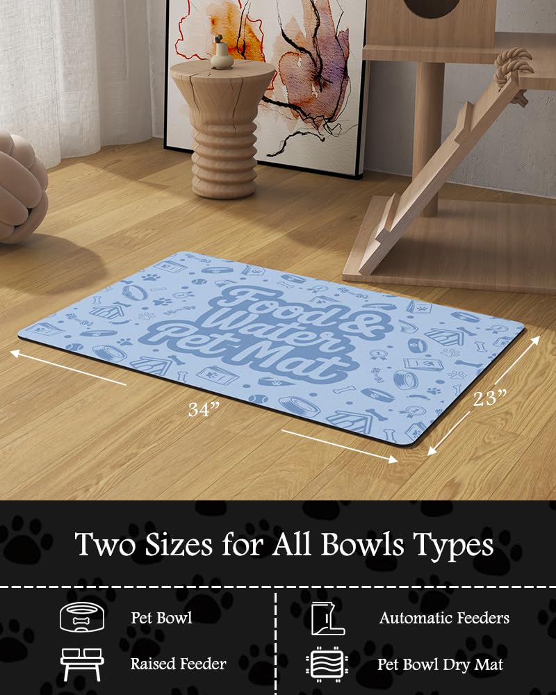 PADOOR Pet Feeding Mat stain-free surface resists marks after meals.