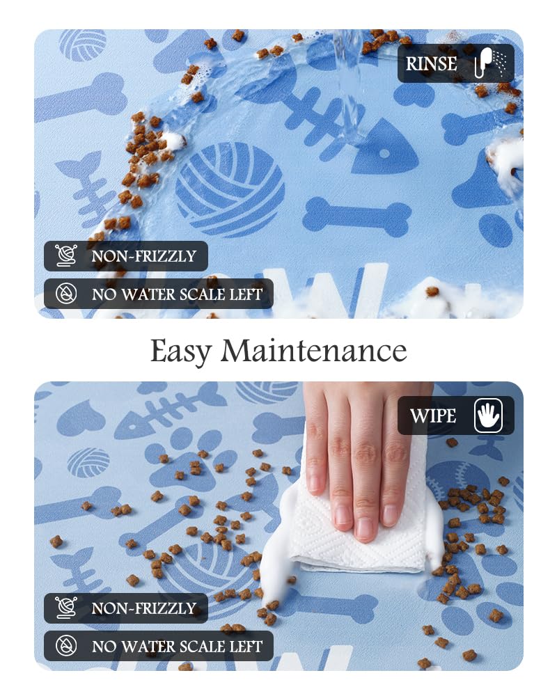 Padoor pet feeding mat waterproof-bottom protects floors from leaks.