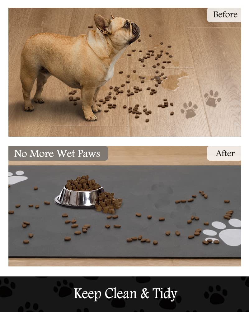 Padoor pet food water mat no stains protects floors and simplifies cleanup.