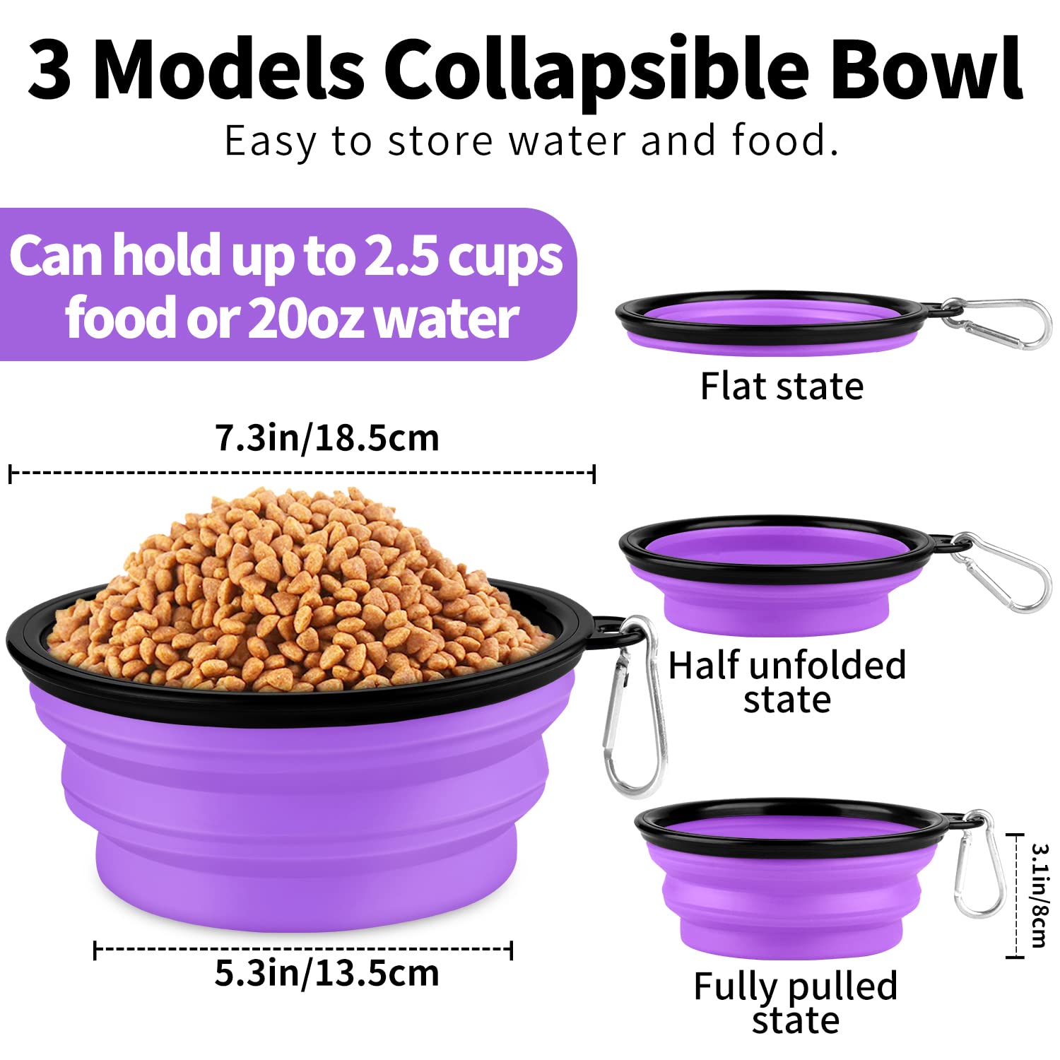 Paercute folded bowl shows flat storage after folding.