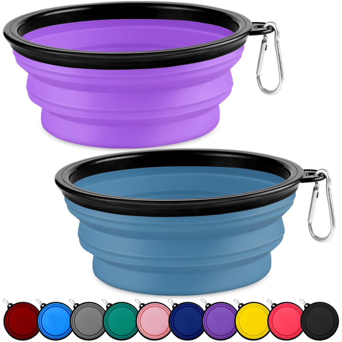 Paercute collapsible bowls paired for easy travel and space-saving storage.