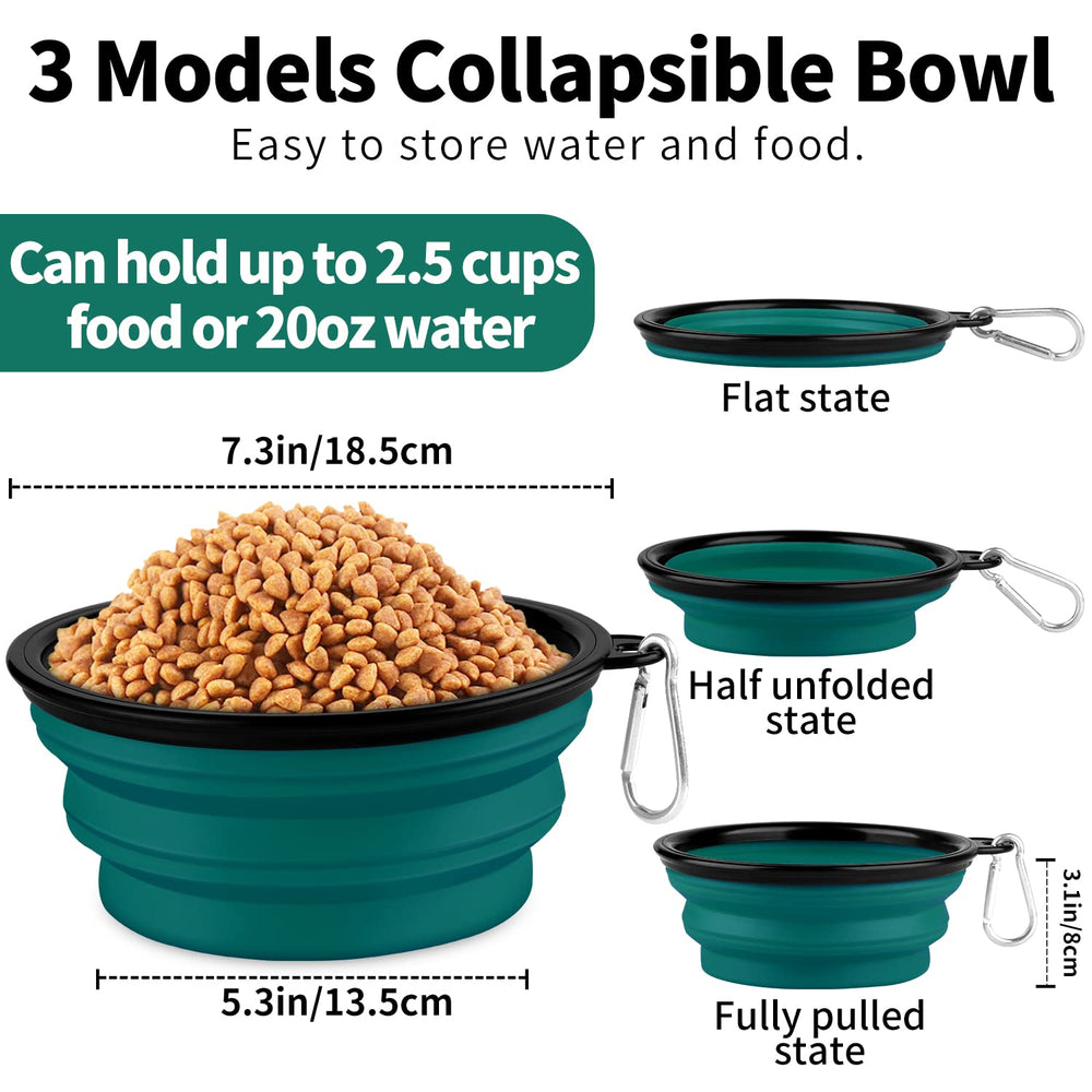 Paercute collapsible dog bowl shown with carabiners for secure attachment