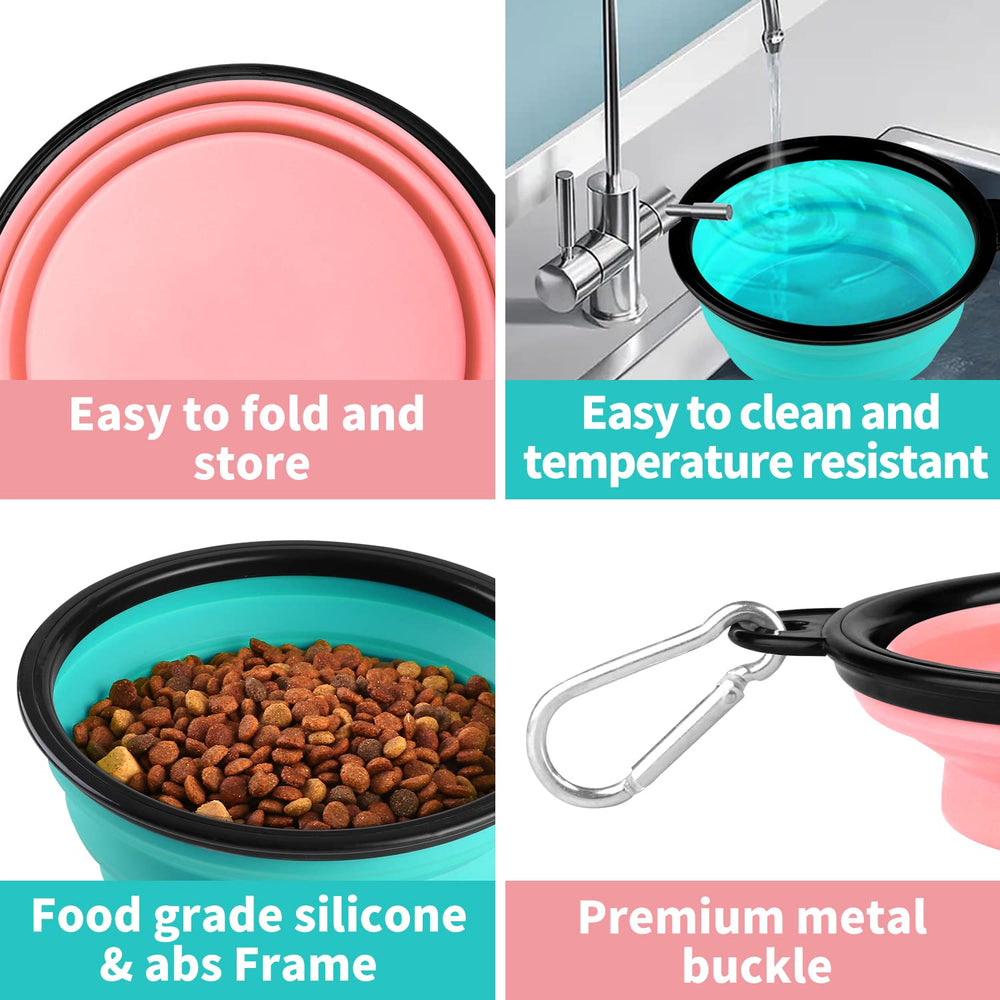 Paercute collapsible dog bowl folded flat, easy to stash in backpack during hikes.