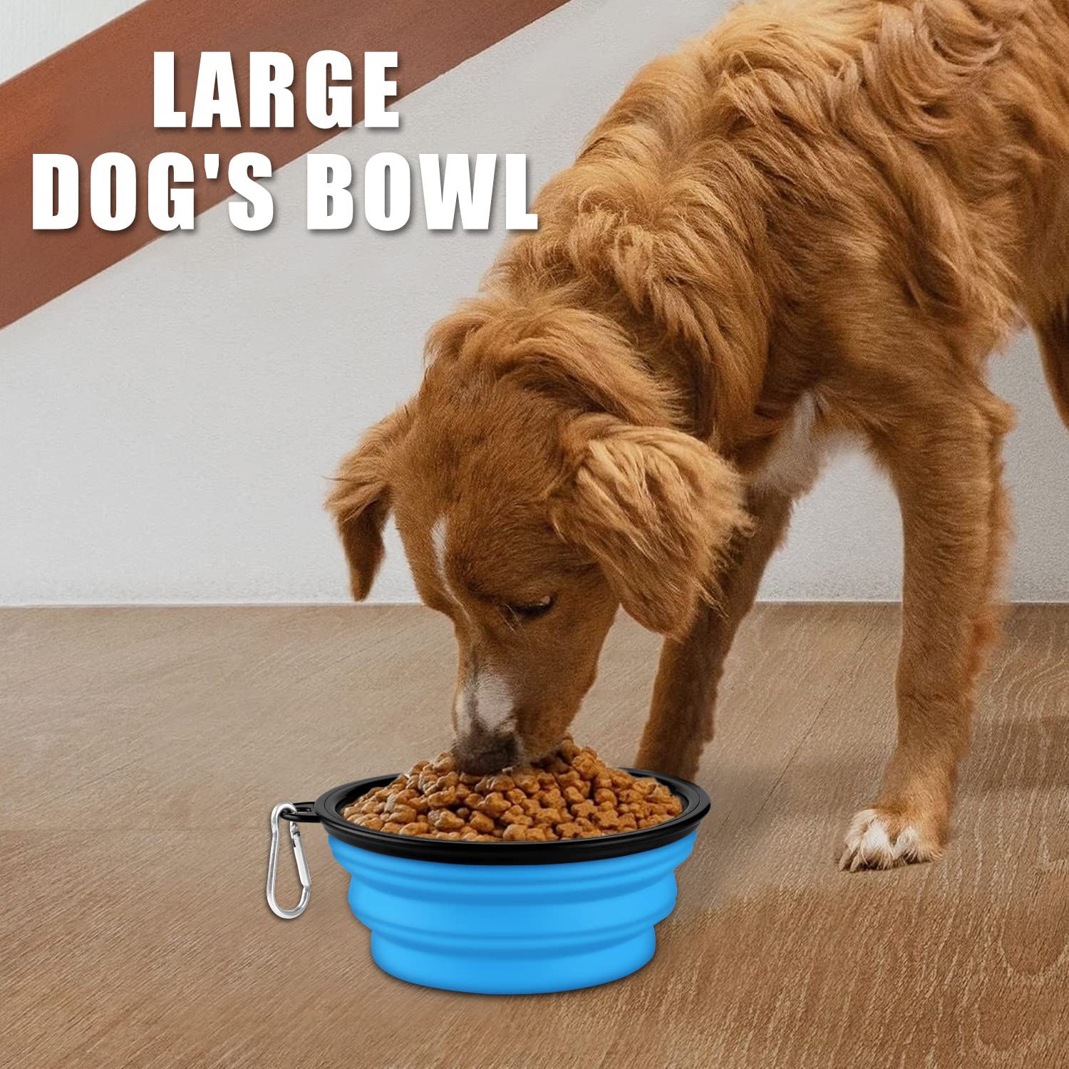 Paercute collapsible dog bowl silicone-ABS construction, durable and safe