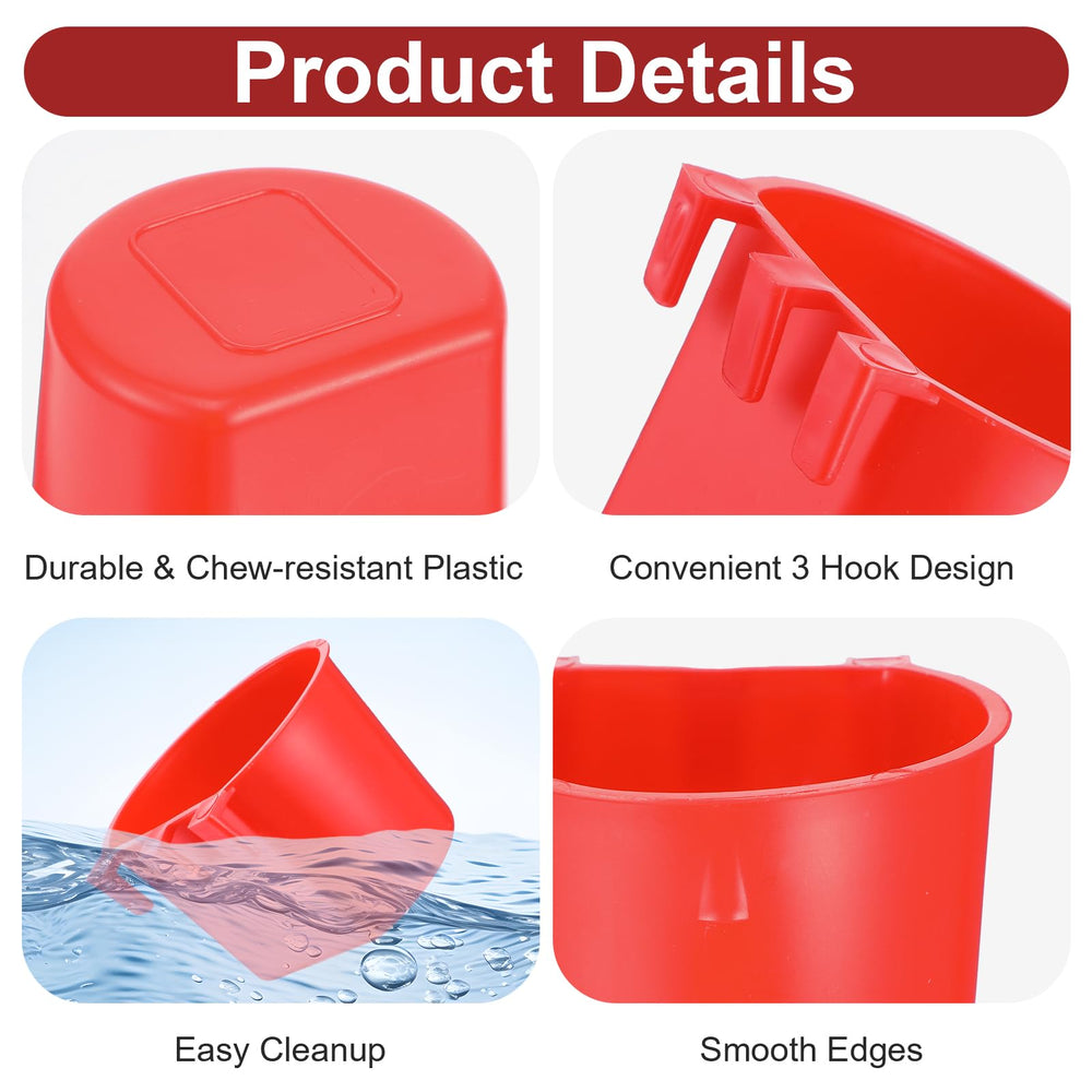 Pafeooui durable non-toxic plastic waterer keeps water within reach.