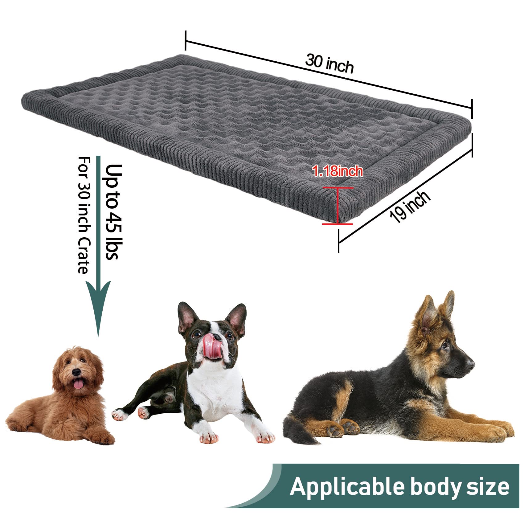 PAGGED portable dog bed pad versatile for crates, cars, and home floors