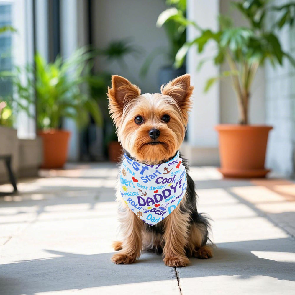 Pai Sence small-dog bandana shown on a cute pup for everyday wear