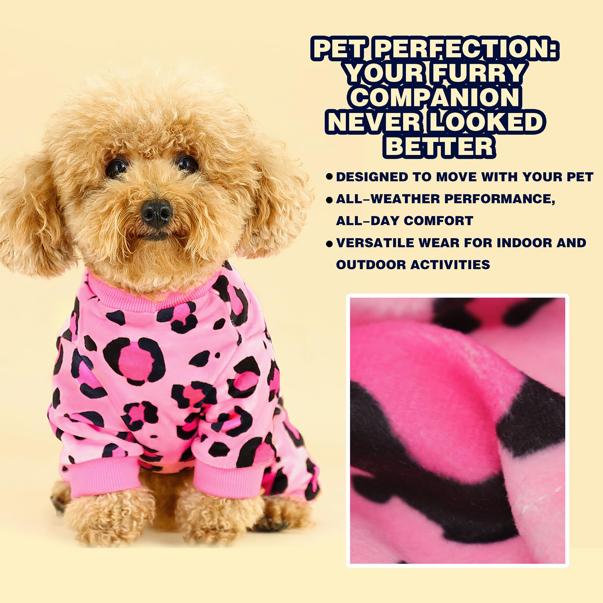 Paiaite pink leopard style adds playful indoor-outdoor wear for pets.