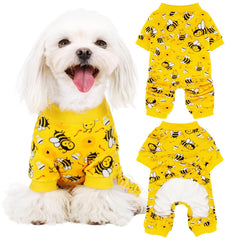 Paiaite Dog Pajamas Onesie premium polyester softness offers cozy feel for dogs.