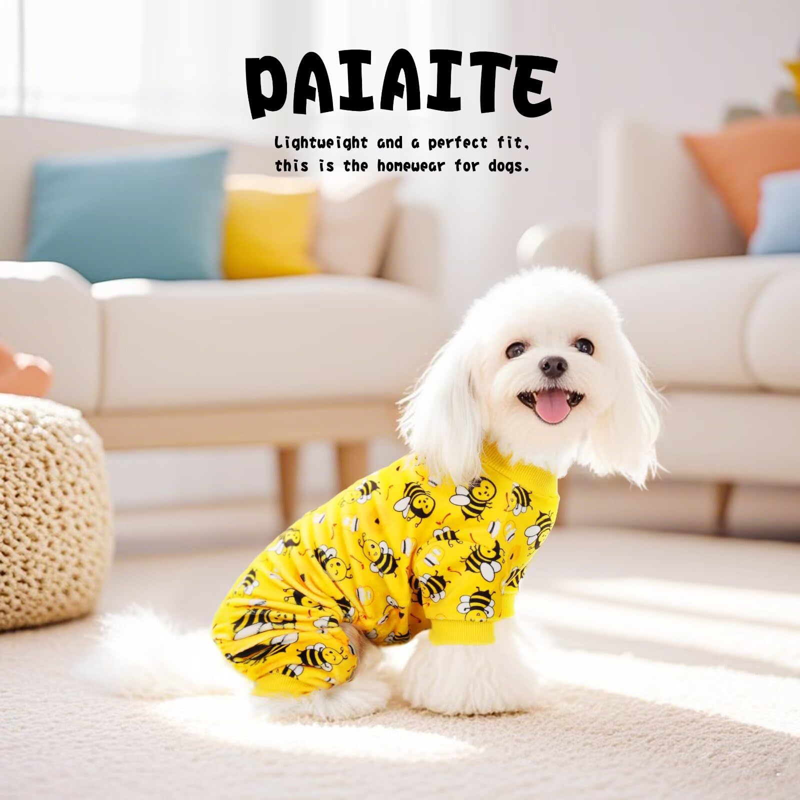 Paiaite dog pajamas onesie wrinkle-resistant fabric stays neat after washes