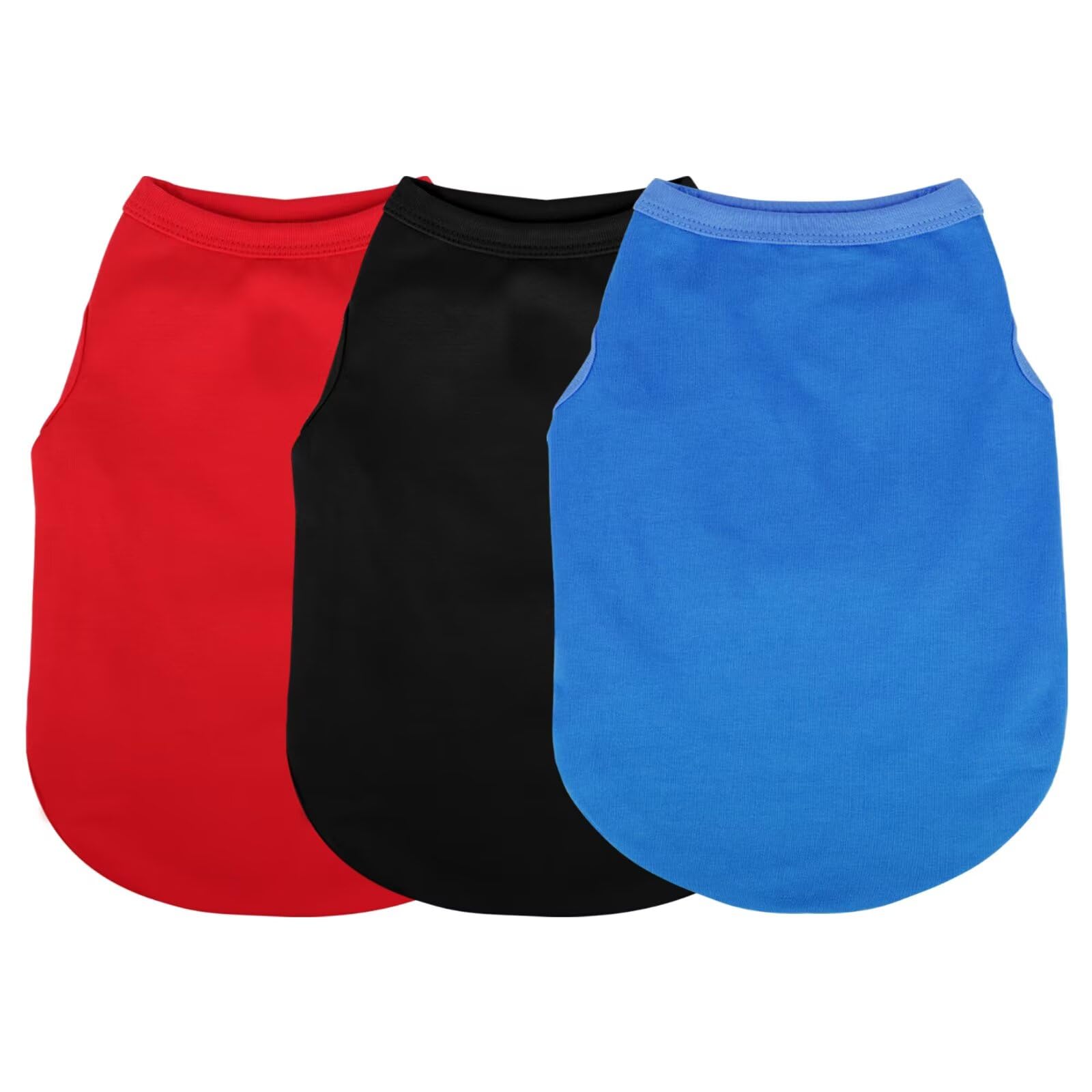 Paiaite dog shirt red sleeveless on a small dog, breathable cotton for comfort.