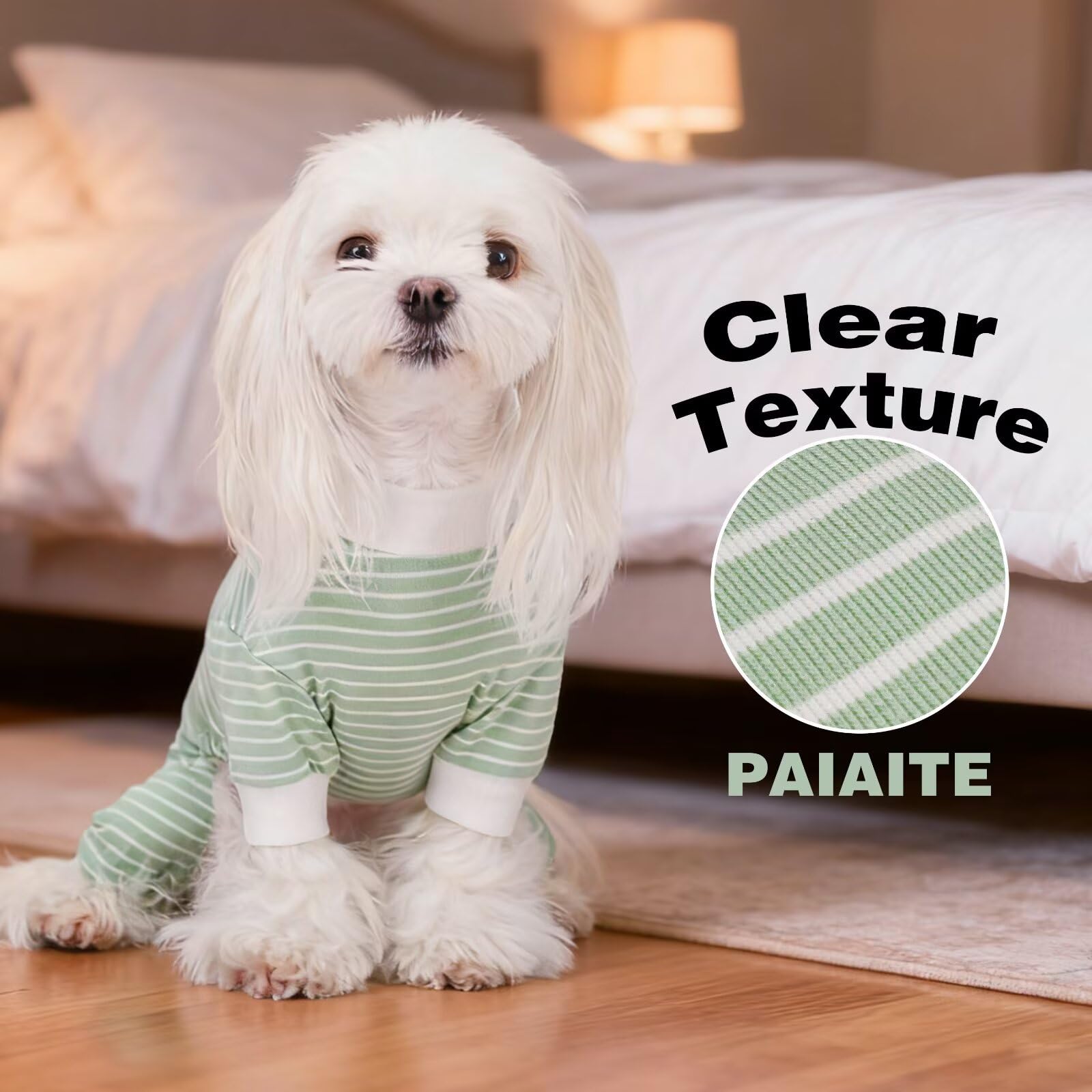 Paiaite green striped dog pajamas 3XL fit for larger breeds