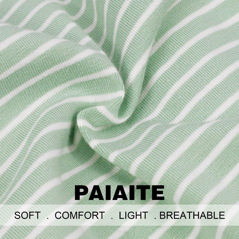 Paiaite green striped dog pajamas machine washable for easy care