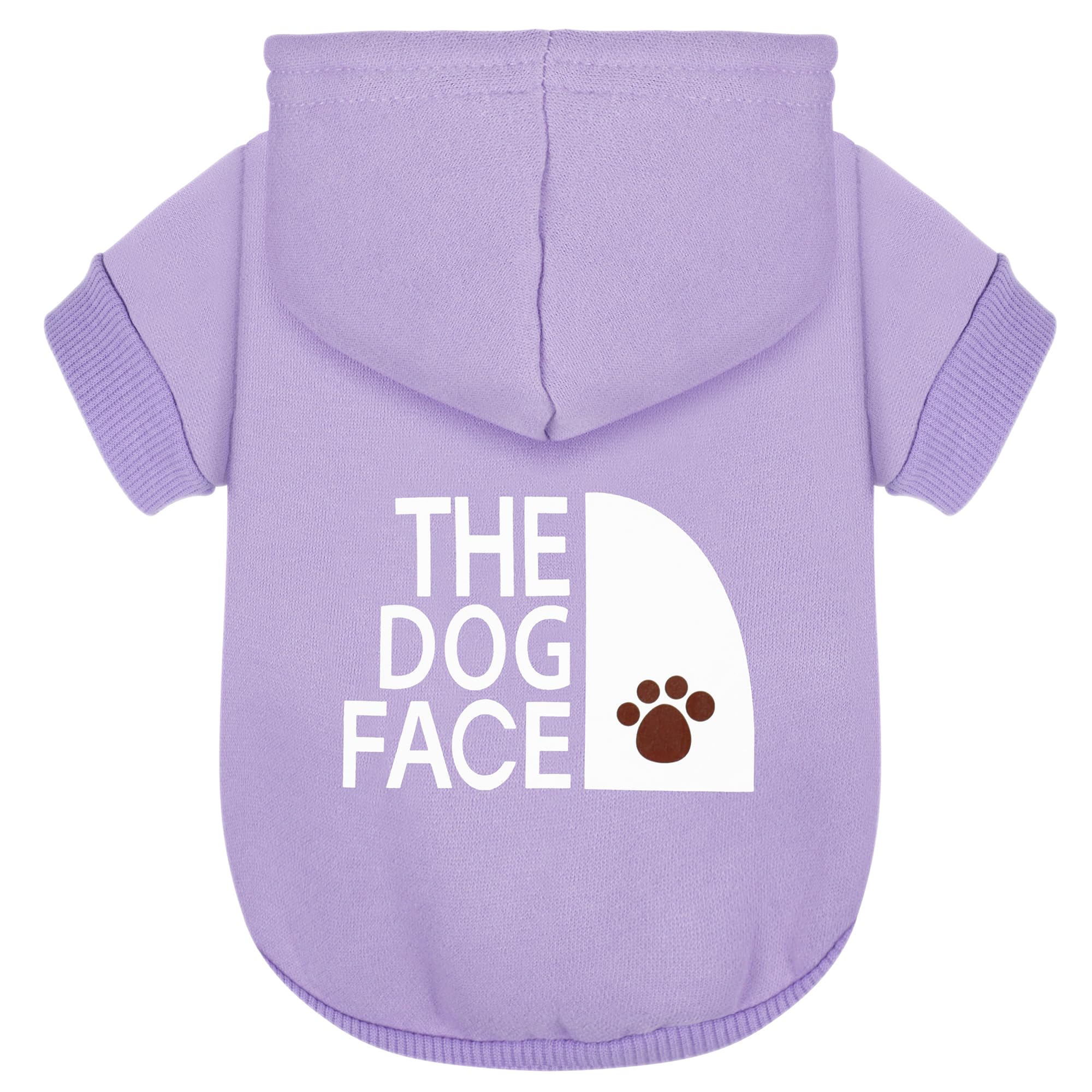 Paiaite Purple Chihuahua Dog Hoodie dog-face-print adds stylish warmth for winter wear.