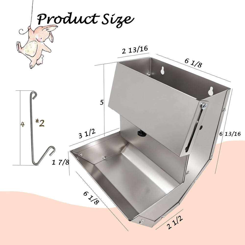 Paiaojia rabbits feeder sliding lid highlighting debris protection.