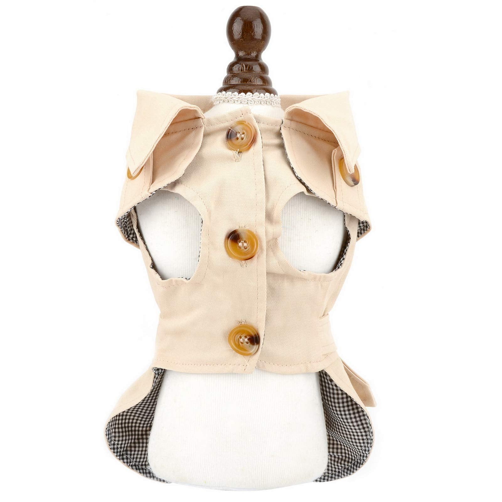 PAIDEFUL model wearing windproof khaki coat demonstrates practical outerwear.