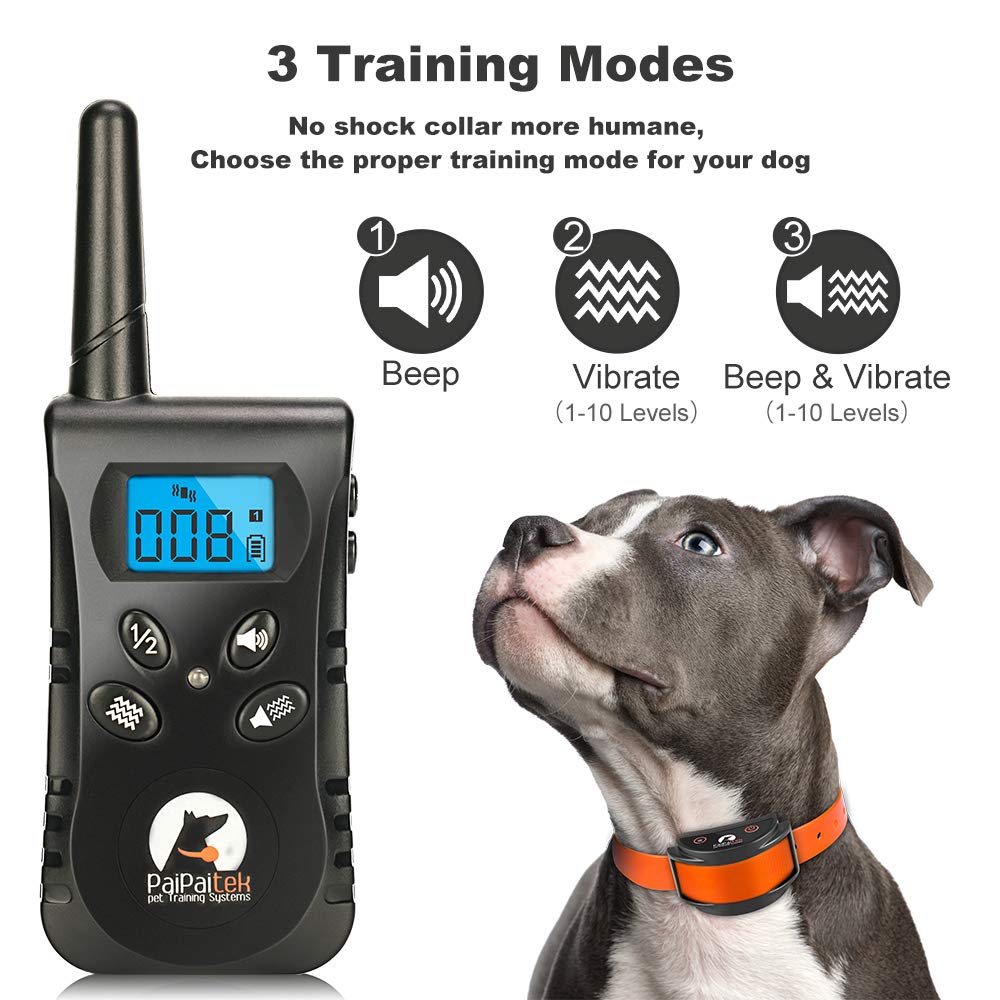 Paipaitek vibration collar used with a deaf dog for training cues.