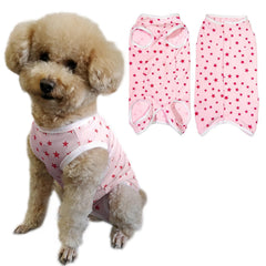 Paipeper dog recovery suit back view offers secure coverage for post-surgery healing.