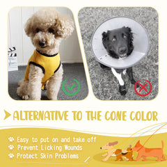 Paipeper dog recovery suit back-view highlights back snaps for easy dressing