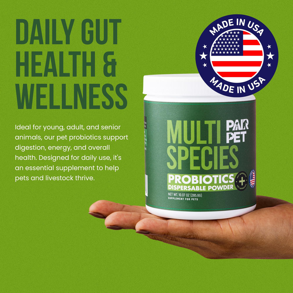 Pair Pet vet-approved formula image shows key lactobacillus strains.