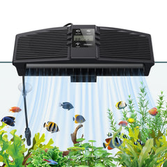PAIZOO aquarium chiller fan front view showing stable water temperature capability