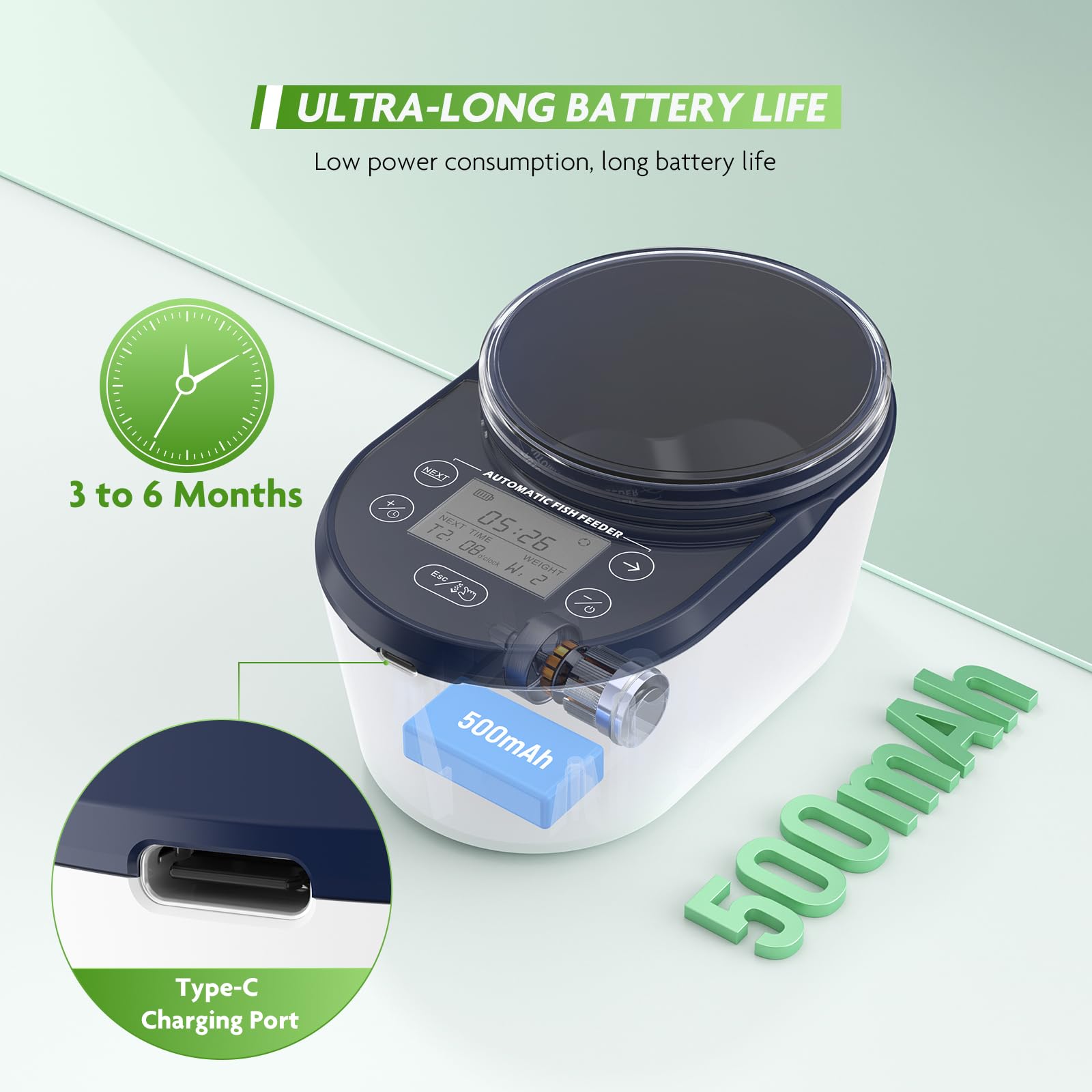 PAIZOO precise 0.5ml dispense supports gram-level feeding for tiny fry.