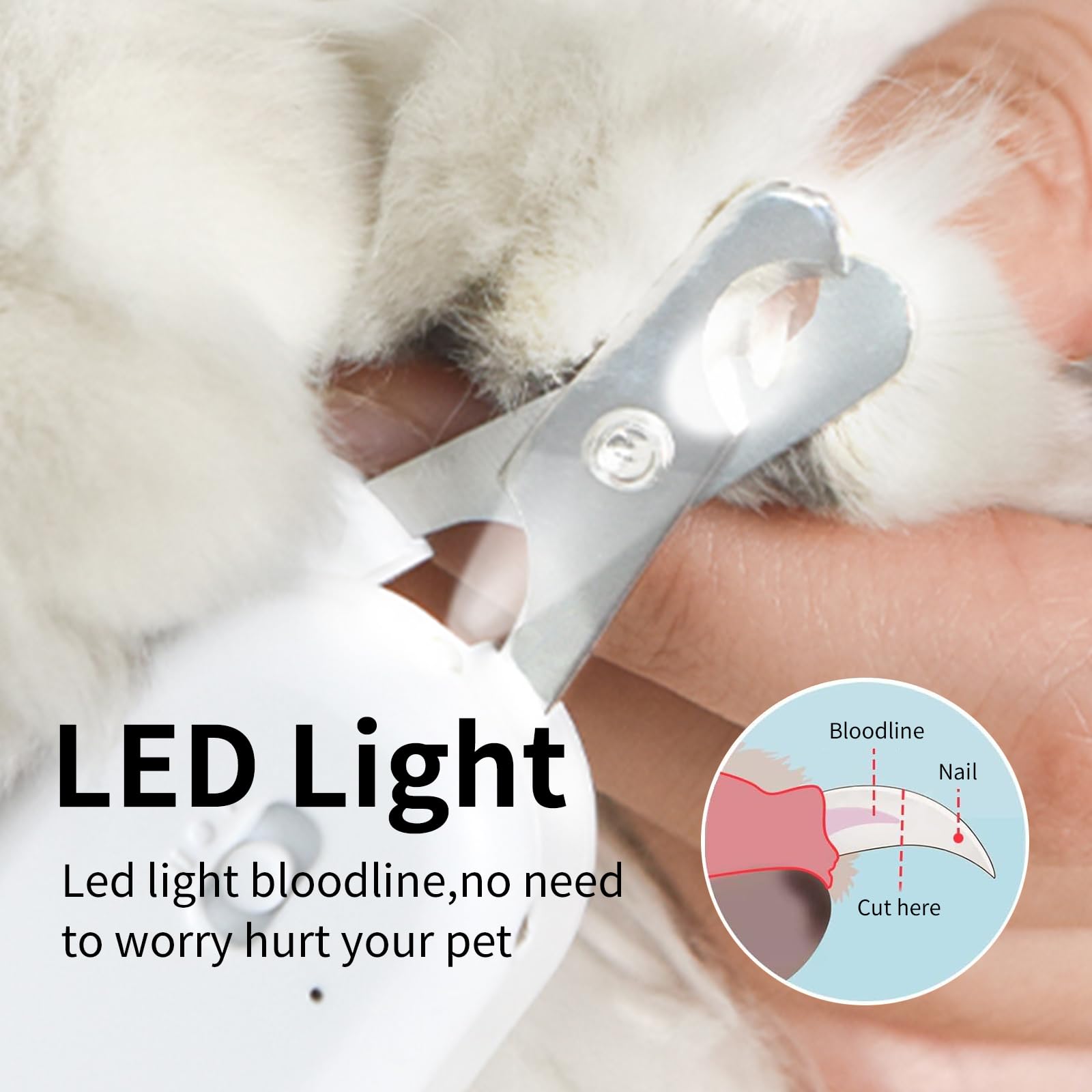 PAKEWAY corta-uñas perro-ergonomico con mango antideslizante para uso cómodo