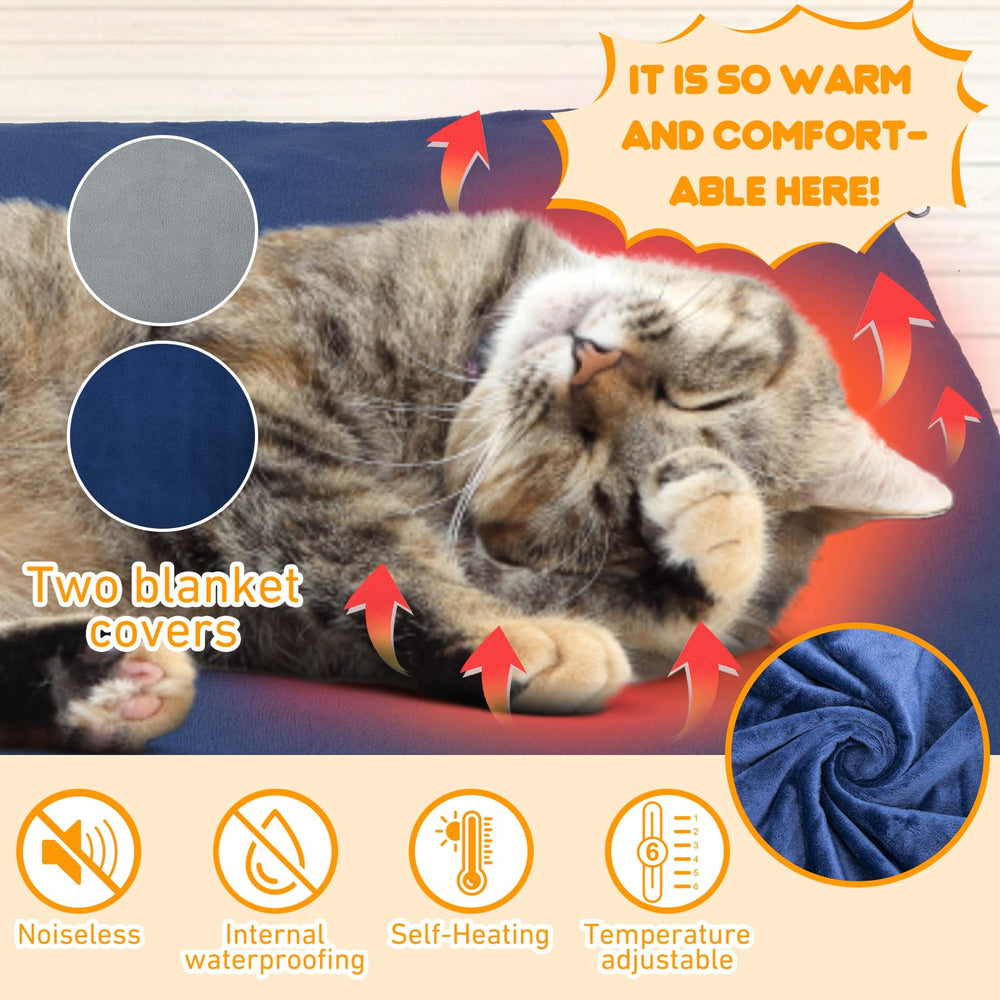 Pakimi cat heating pad outdoor angled bed, cozy corner for pets.