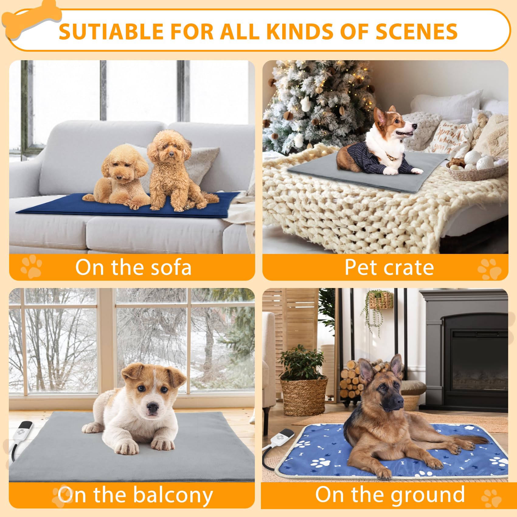 Pakimi dog heating pad intelligent temperature control chip maintains safe, even warmth.