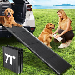 PALATALA dog ramp 71-inch long anti-slip surface for safer car entry