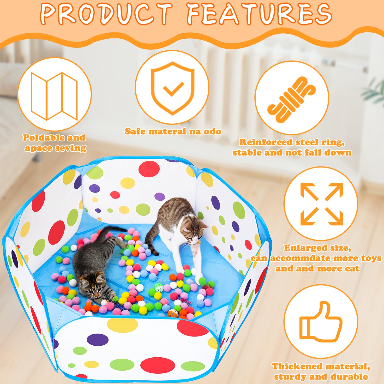 Palksky cat balls pompoms in mix colors provide lightweight carry-and-bat play