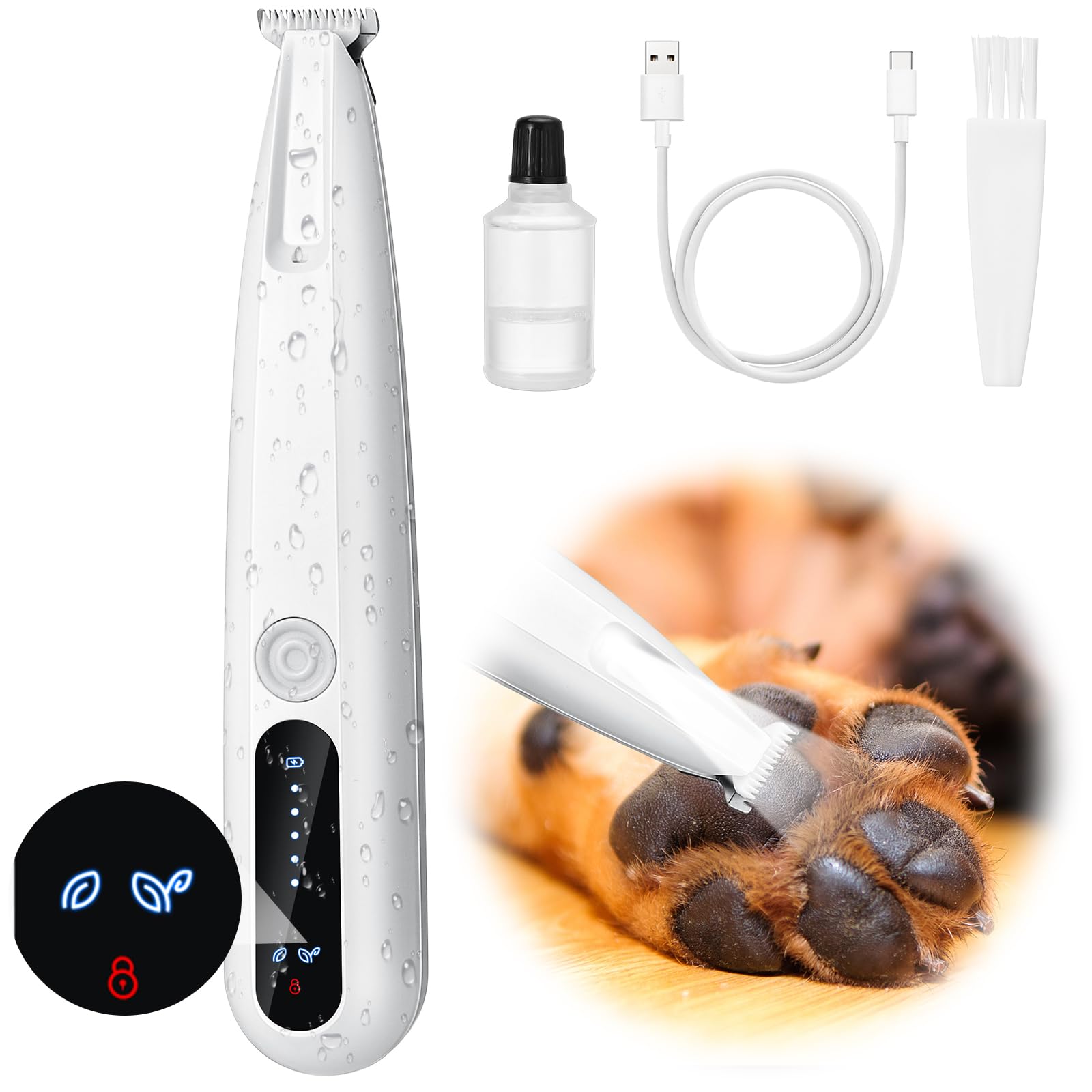 Palksky dog paw trimmer LED display guides safe grooming sessions