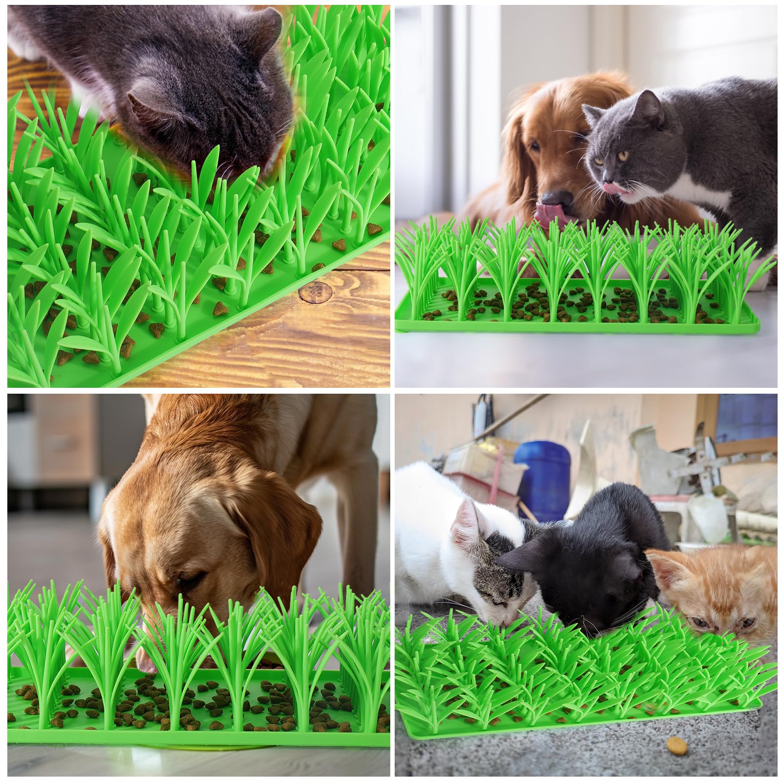 Palksky silicone grass mat multi-pet-use – suitable for cats, dogs, and small pets.
