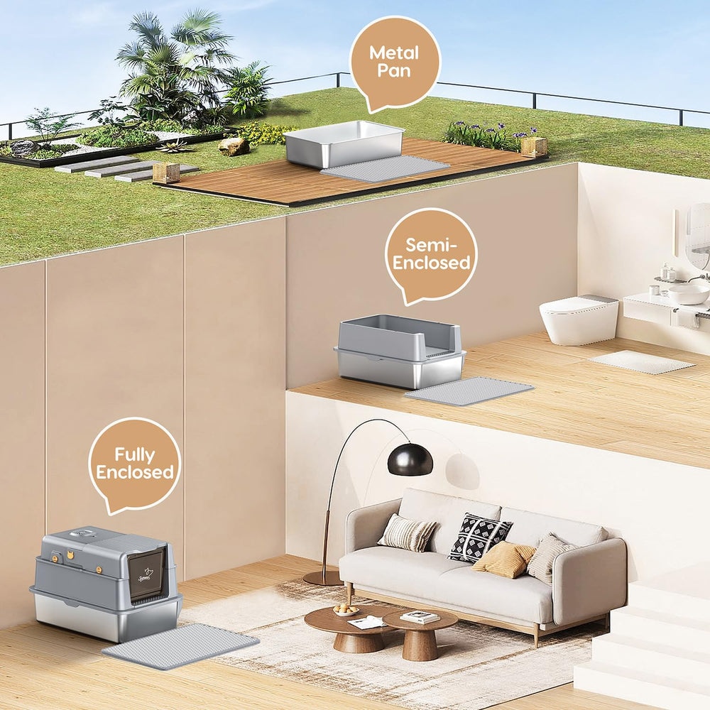PalNests L7 Pro two-tier-litter-mat minimizes litter scatter