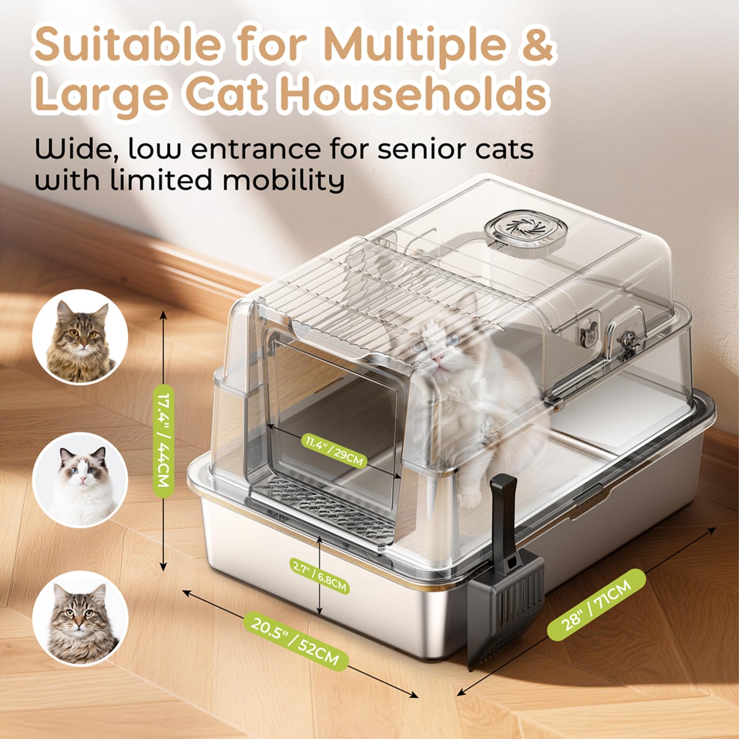 PalNests flip-top door design enables easy lid access and quick cleaning.