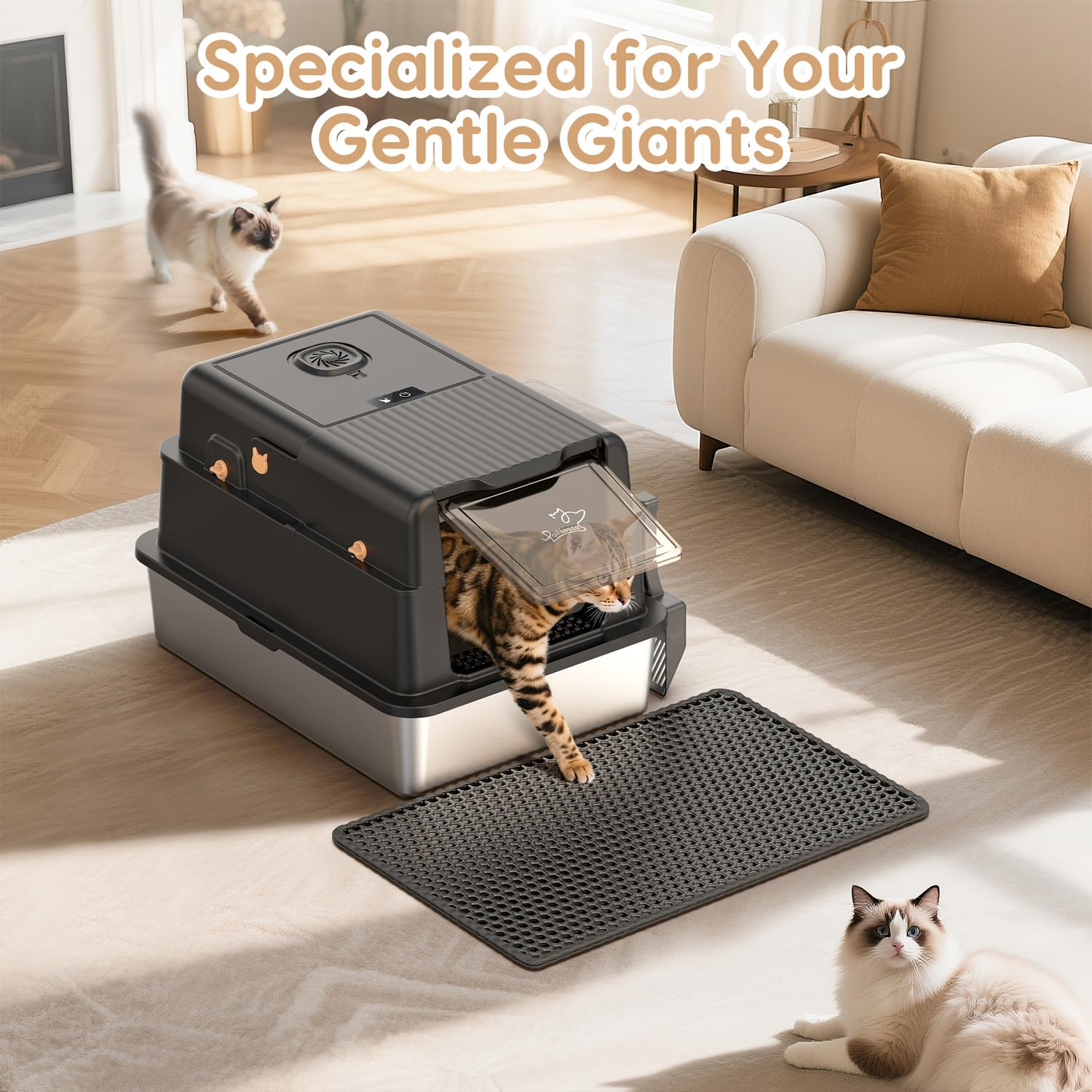 PalNests L8 Ultra-XXXL included scoop and mat simplify maintenance