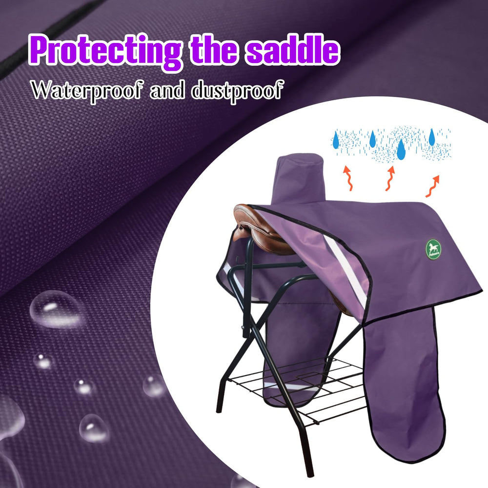 Paloura Western Saddle Cover 1000D Oxford fabric close-up highlighting waterproof and tear-resistant construction.