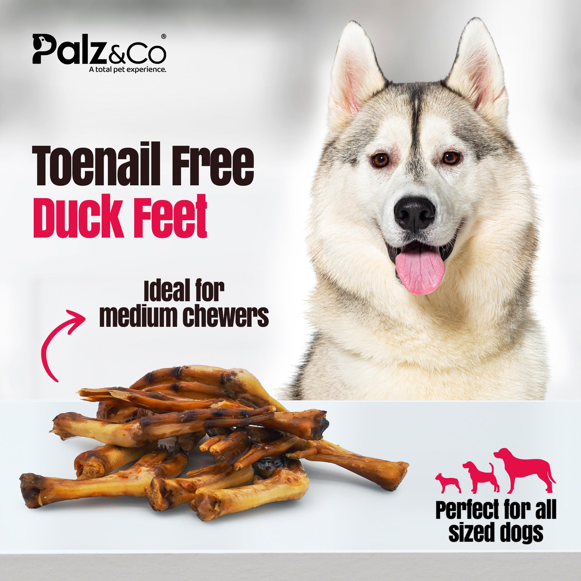 Palz&Co duck feet crunchy texture supports plaque scraping during chew.